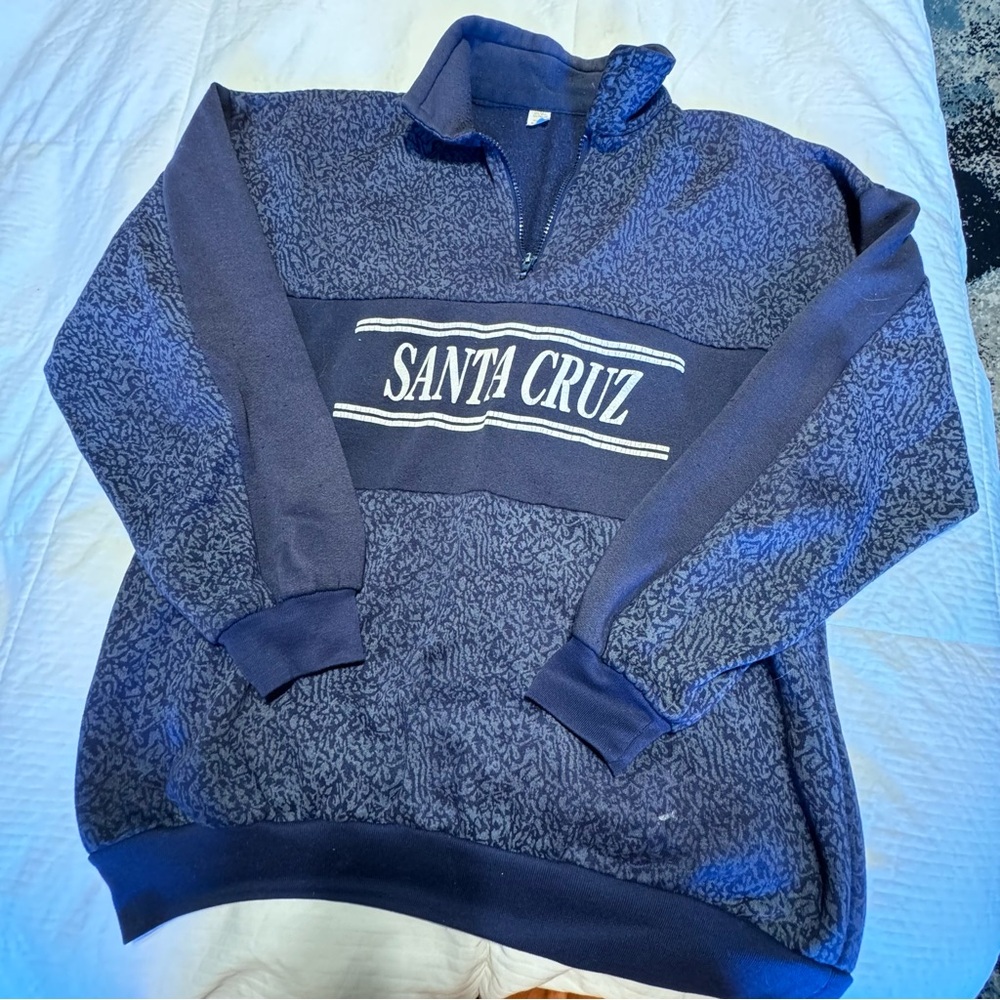 Vintage Santa Cruz Quarter Zip Collar sweatshirt size xl